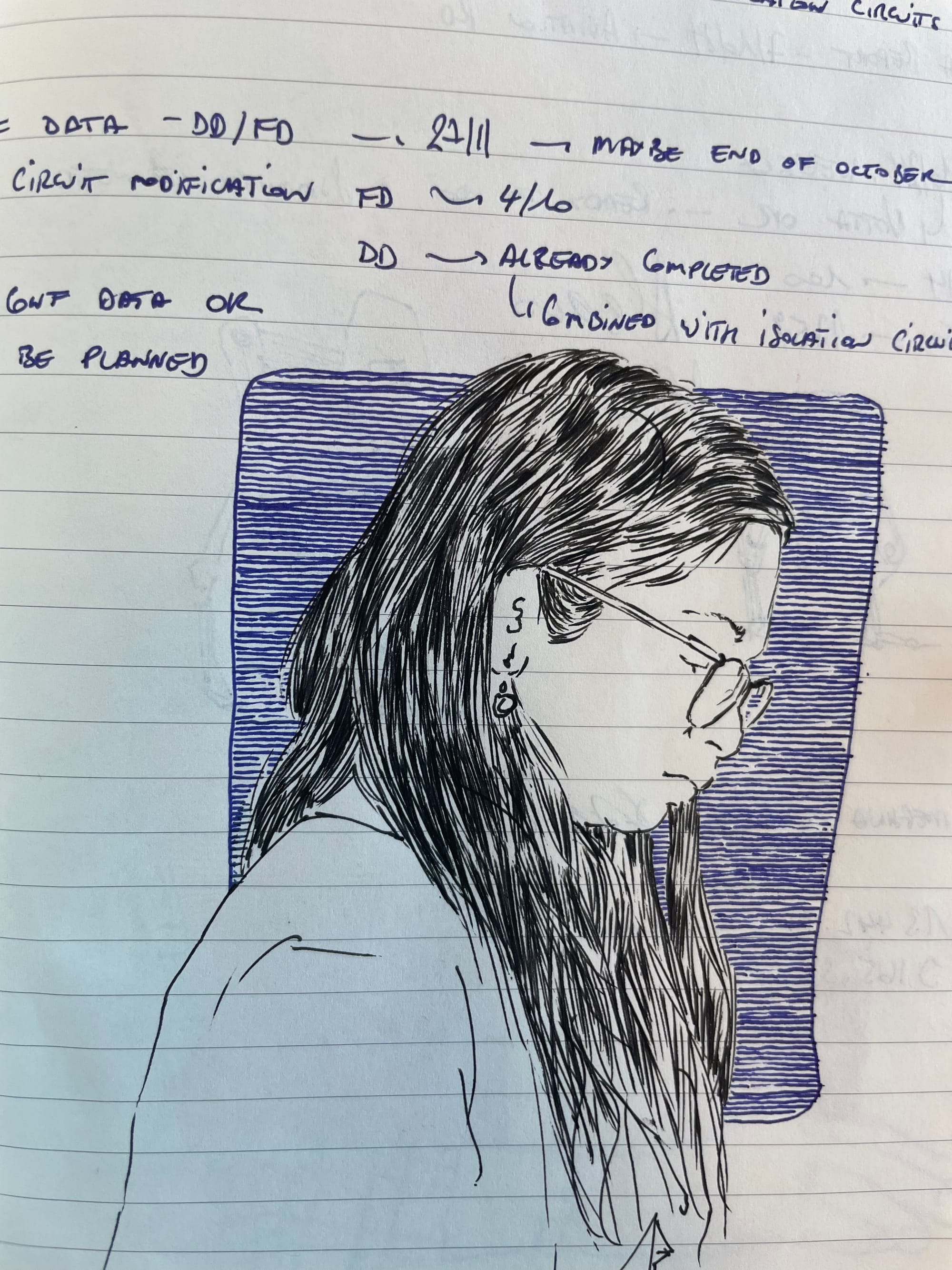 Drawing during office meetings