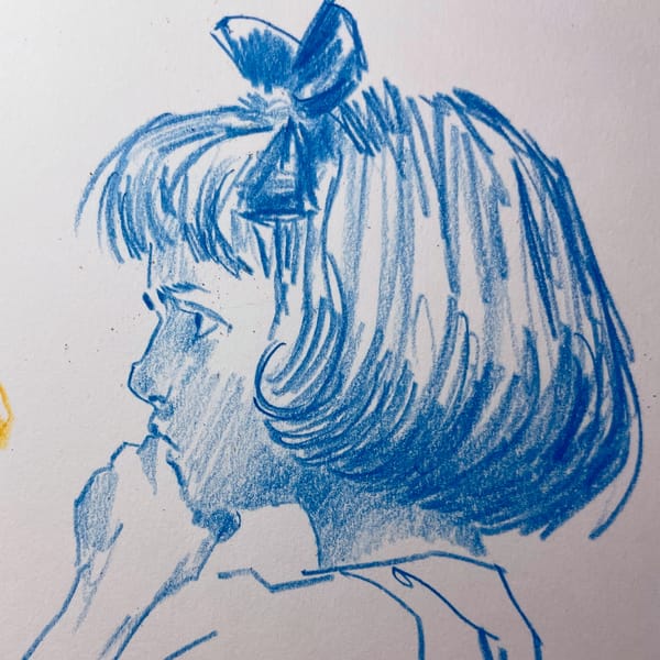 Little girl in blue